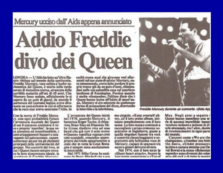 Accadde oggi - 24 Novembre 1991 - Muore Freddie Mercury
