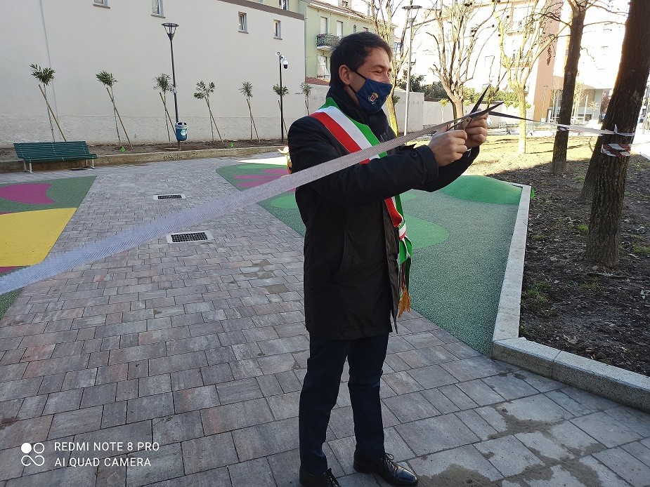 14 gennaio 2021 - Inaugurazione riqualificazione giardino via Picardi.