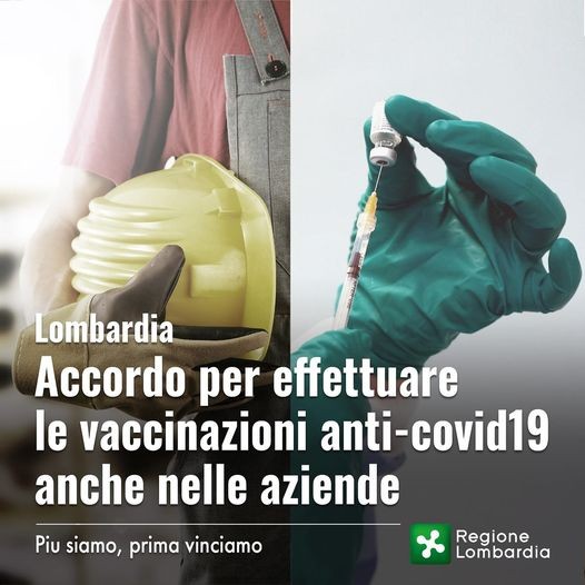 Regione Lombardia - FIRMATO ACCORDO CON AZIENDE PER VACCINAZIONI