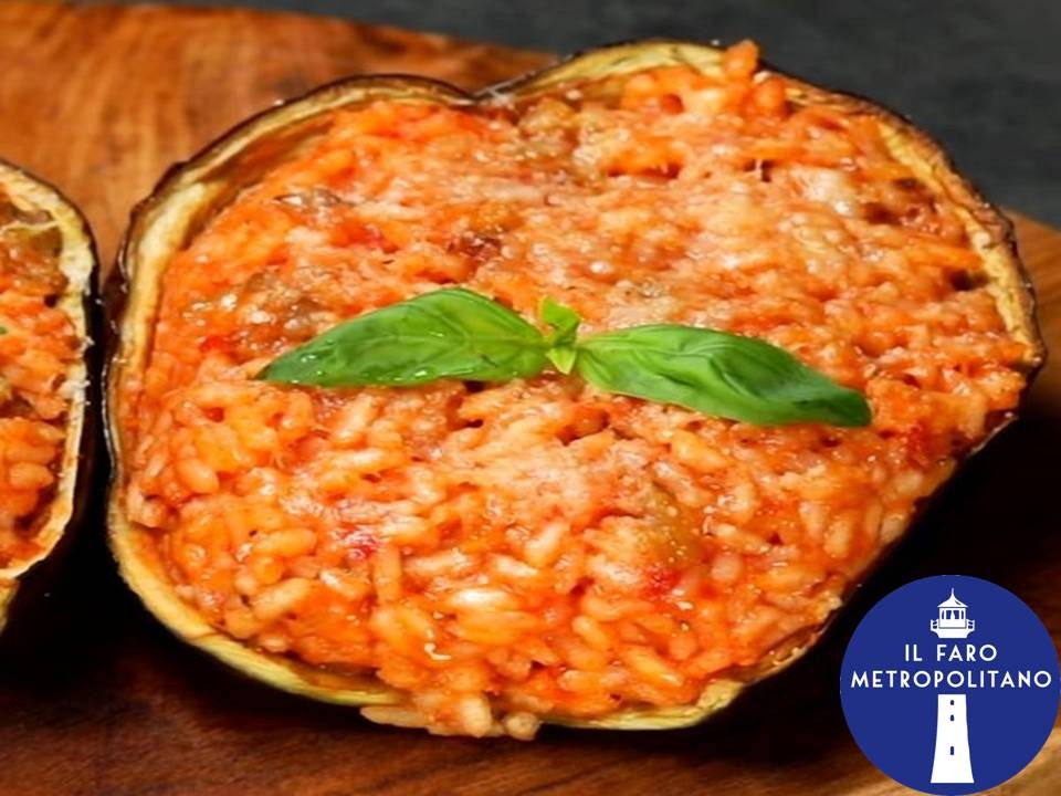 MELANZANE RIPIENE DI RISO CON CUORE FILANTE- 19 SETTEMBRE 2021