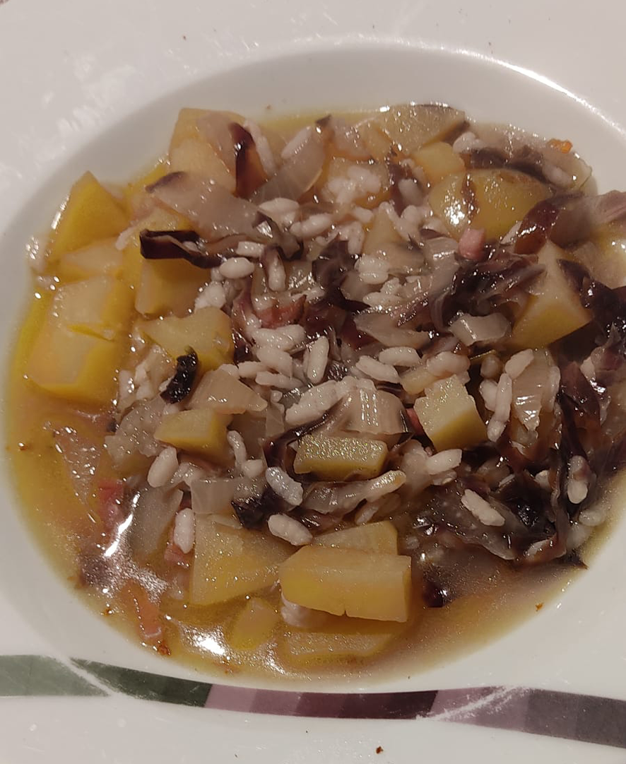 IN CUCINA CON ARSELIO: Minestra con riso speck radicchio patate