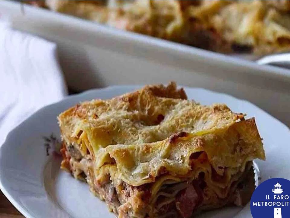 La stagionalita’ nel piatto - lasagna bianca con funghi e salsiccia 23 novembre 2019
