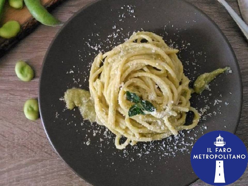La stagionalita’ nel piatto -  12 maggio 2020 Spaghetti alla crema di fave 