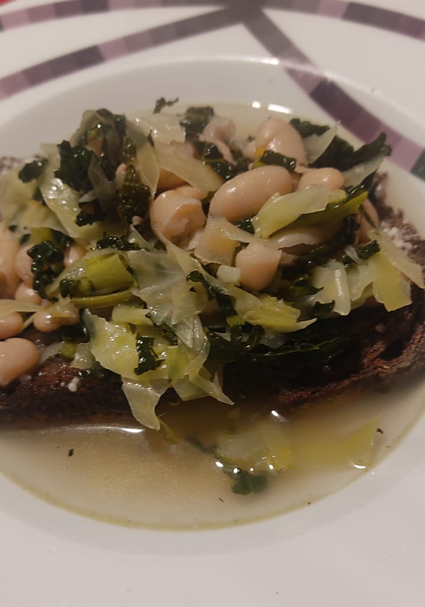 IN CUCINA CON ARSELIO: Crostone di pane nero con verdure stufate pecorino, il tutto bagnato con brodo