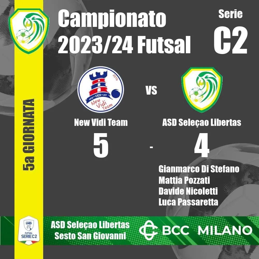Seleçao Libertas Calcio a 5 campionato FIGC C2 5a giornata