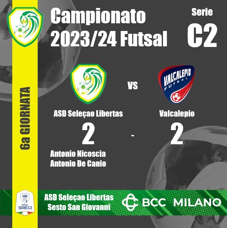 Seleçao Libertas Calcio a 5 campionato FIGC C2 6a giornata