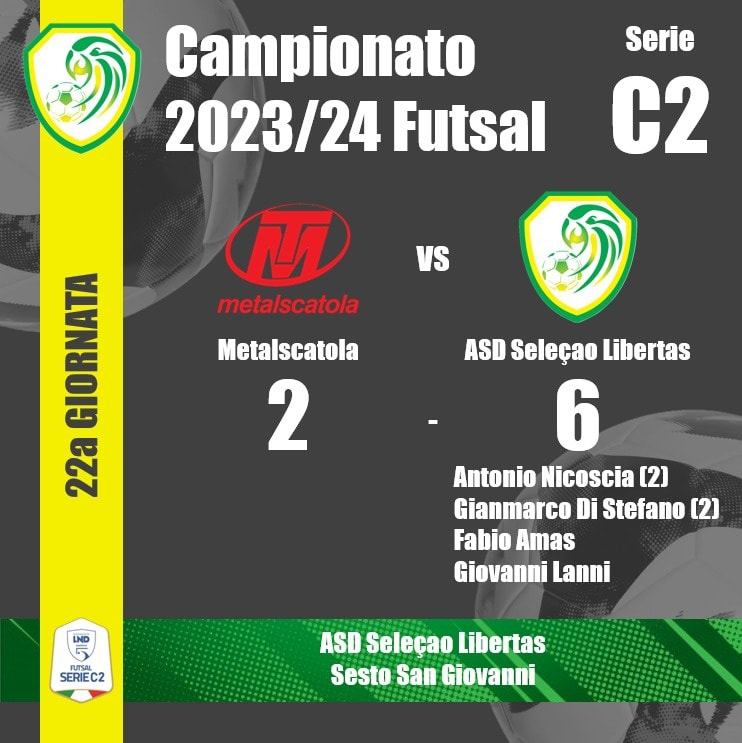 Seleçao Libertas Calcio a 5 campionato FIGC C2 22a giornata